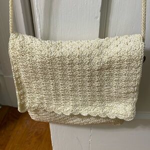 Cream crochet bag